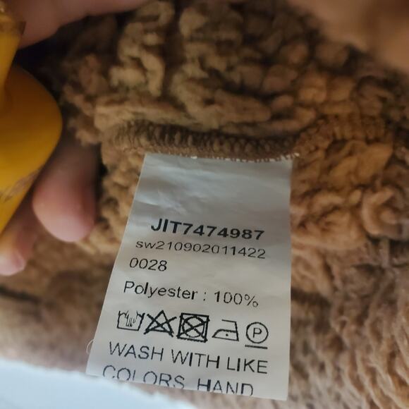 Shein Brown Cropped Sherpa Teddy Button Front Jacket Size XS - Picture 5 of 5